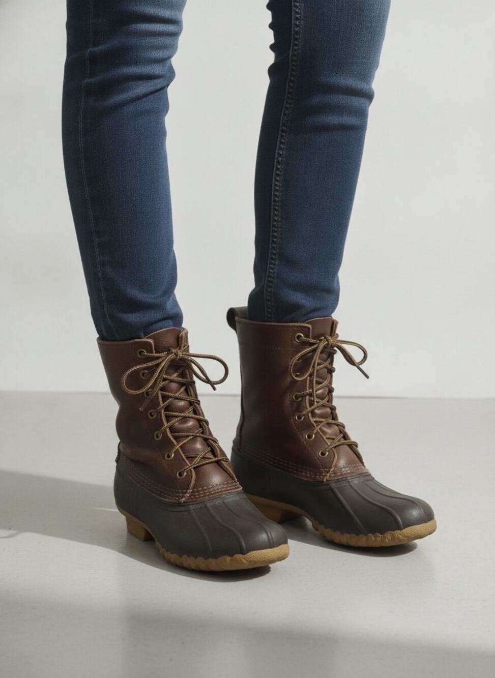 L.L.Bean Vintage Boots Lace-Up Duck Boots Brown/Tan